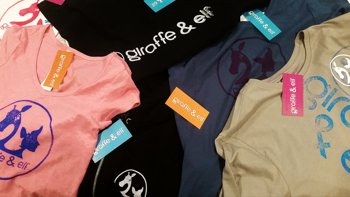 Giraffe and Elf Logo T-Shirts