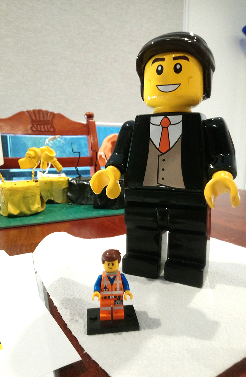 Lego Minifigure with custom large wedding figure groom